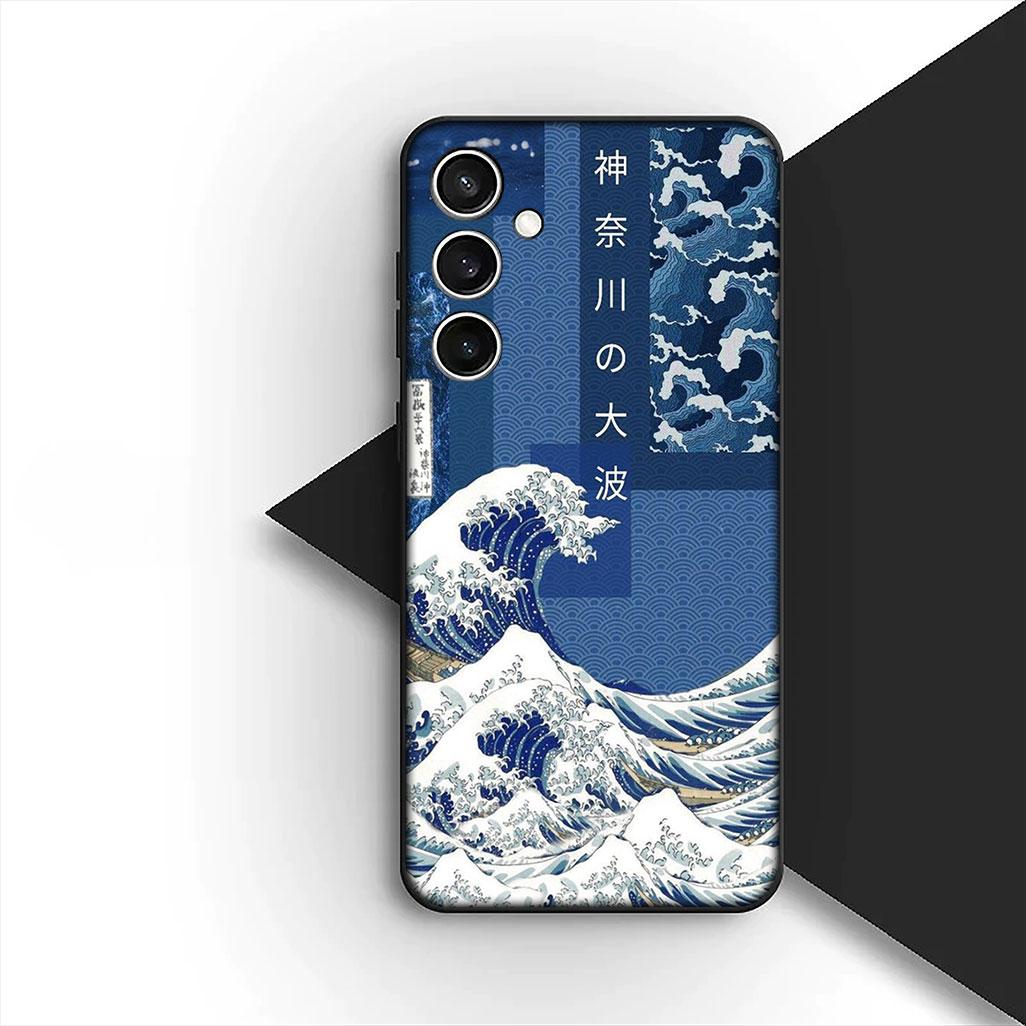 

Casing for Samsung Galaxy S24 S25 S23 FE Ultra Plus S7 Edge S25+ S23+ A56 5G Phone Cover Soft Case The Great Wave of Kanagawa Galaxy S25+