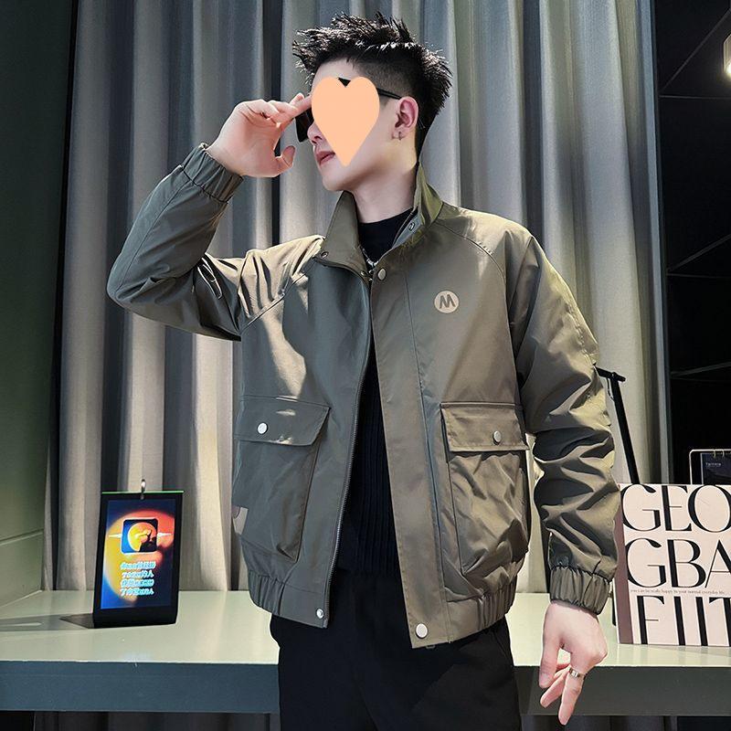 Рабочая куртка мужская, красивая короткая куртка мужская, новый стиль, мужские повседневные топы на весну и осень M
