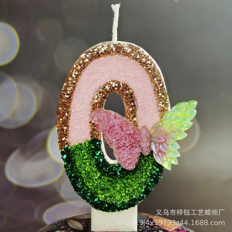 Creative Butterfly Number Birthday Candles 0-9 for Party Cake Decoration