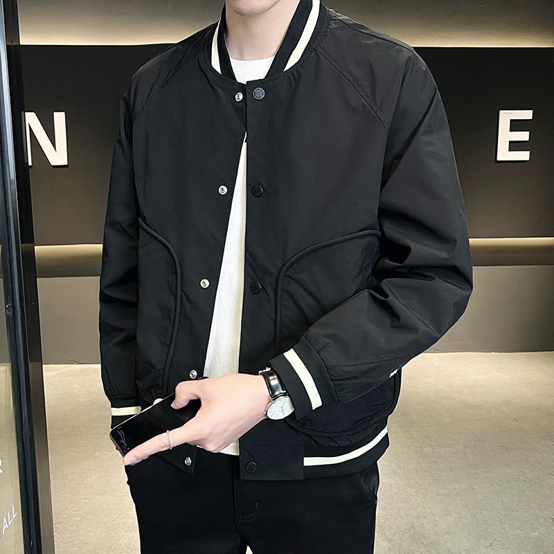 

Coat new spring and autumn Korean version trendy casual versatile large size men s jacket on clothes 5XL