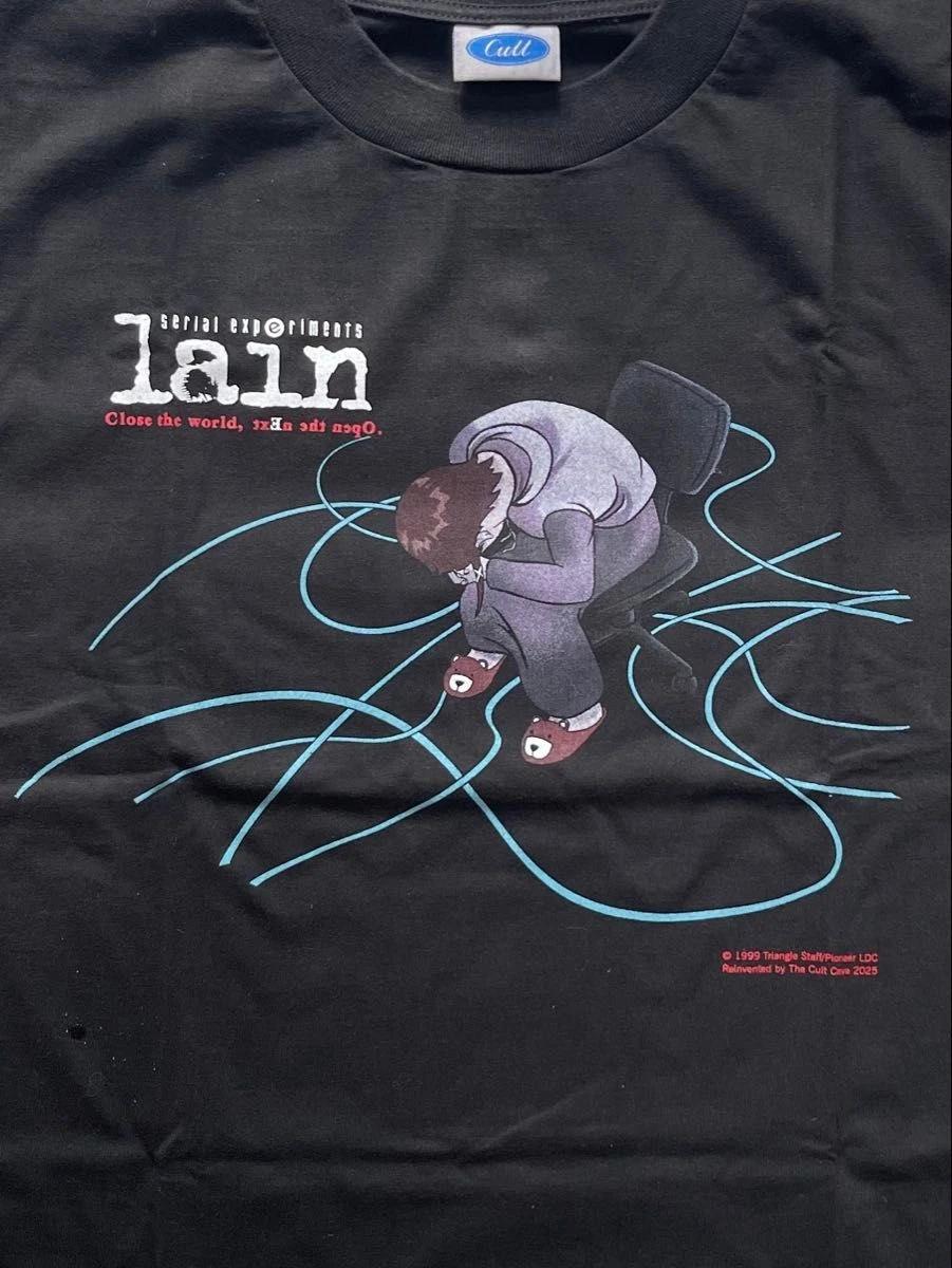 Serial Experiments Lain Evangelion Shinji Graphic Anime Tee XL Black S