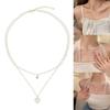Heart Pendant Necklace Women Adjustable Chain Necklace Elegant Double Layer Necklace Suitable for Weddings and Parties