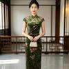 Linxiang Man Cheongsam 1011 New Improved Velvet Retro Old Shanghai Temperament Long Sleeveless Classical Charm Day