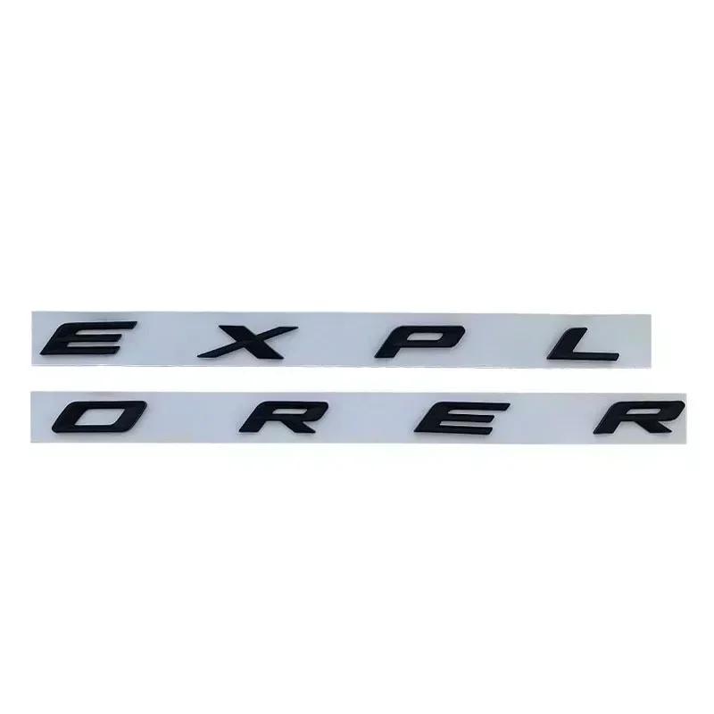 3D ABS Chrome Black Explorer Logo Car Front Hood Emblem Bonnet Letters Badge Sticker For Explorer 2020 2021