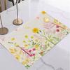 6PC  Wildflower Meadow Placemat Watercolor Floral Linen Placemat Botanical Nature Home Decor Bowls Plates Heat Resistant