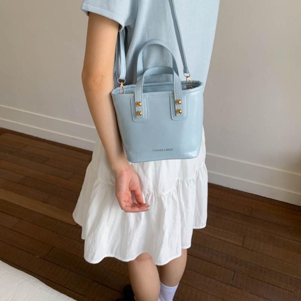 

Pu Leather Bucket Bag Small Crossbody Bag Casual Square Bags Handbags чорний