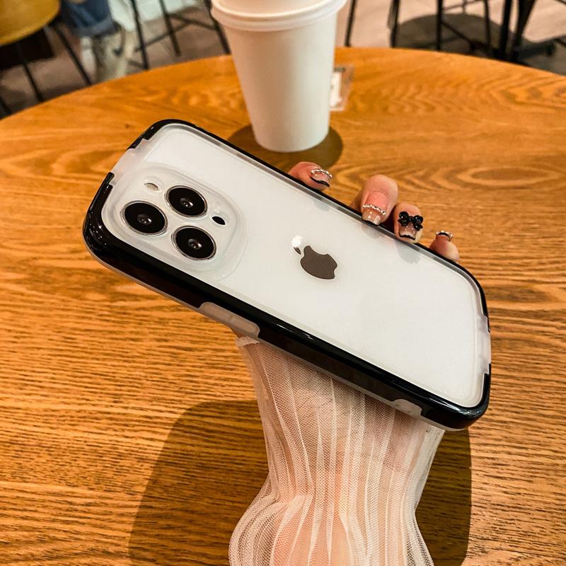 Clear Shockproof Invisible Stand Bracket Phone Case For Iphone 13 12 11 Pro Max X Xs Max Xr 7 8 Plus Candy Color Wristband Cover