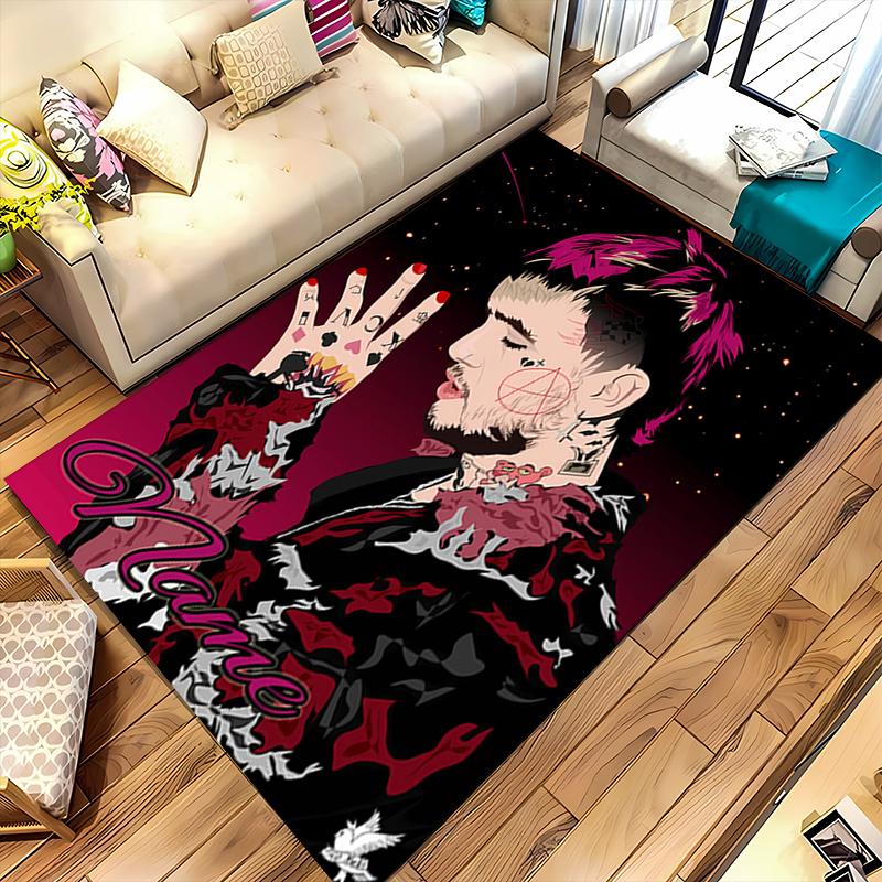 Benutzerdefinierter Teppich 'Lil Peep Area Rug' - Perfekt für Küche, Bad, Waschküche, Große Größen verfügbar, Geschenk für alle Jahreszeiten
