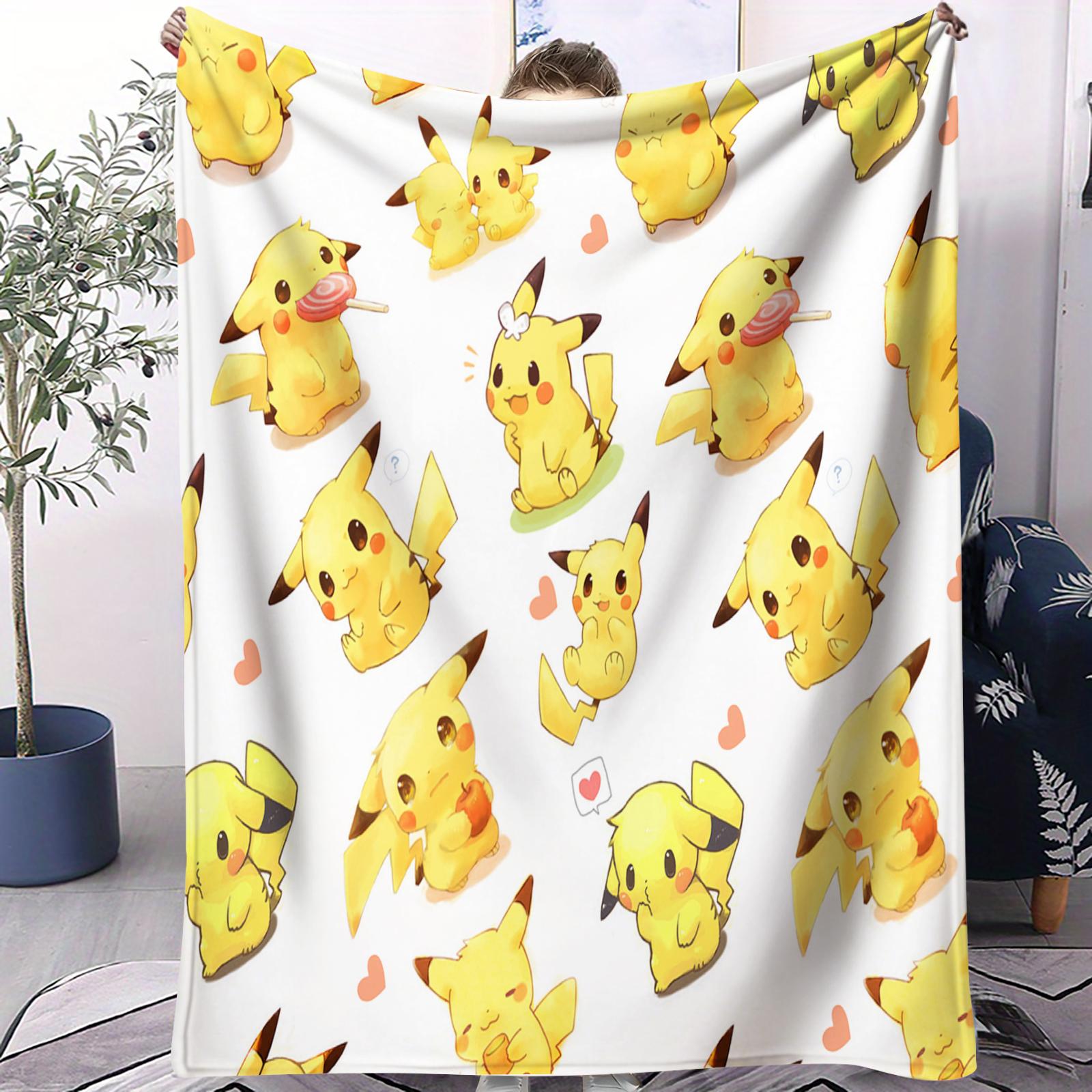 

Pokemons Pikachu Cartoon Flannel Blanket For Office Home Camp Leisure Blanket Birthday Gifts Multifunctional Universal Blanket 70x100cm