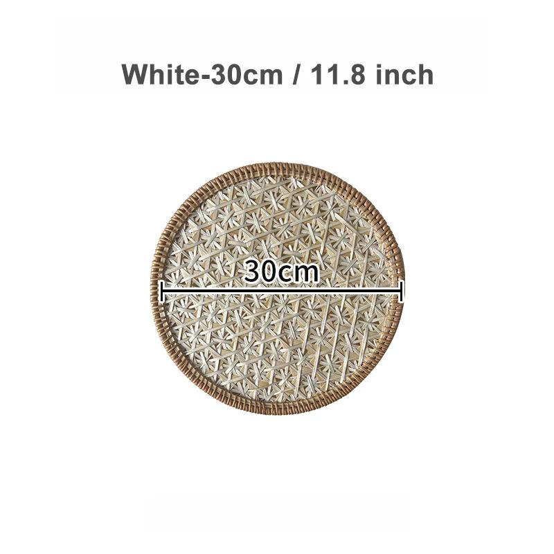Nordic Rattan Decorative Tray Natural Wicker Handwoven Home Decor Rattan Insulation Mat Southeast Asian Ethnic Wall Decoration