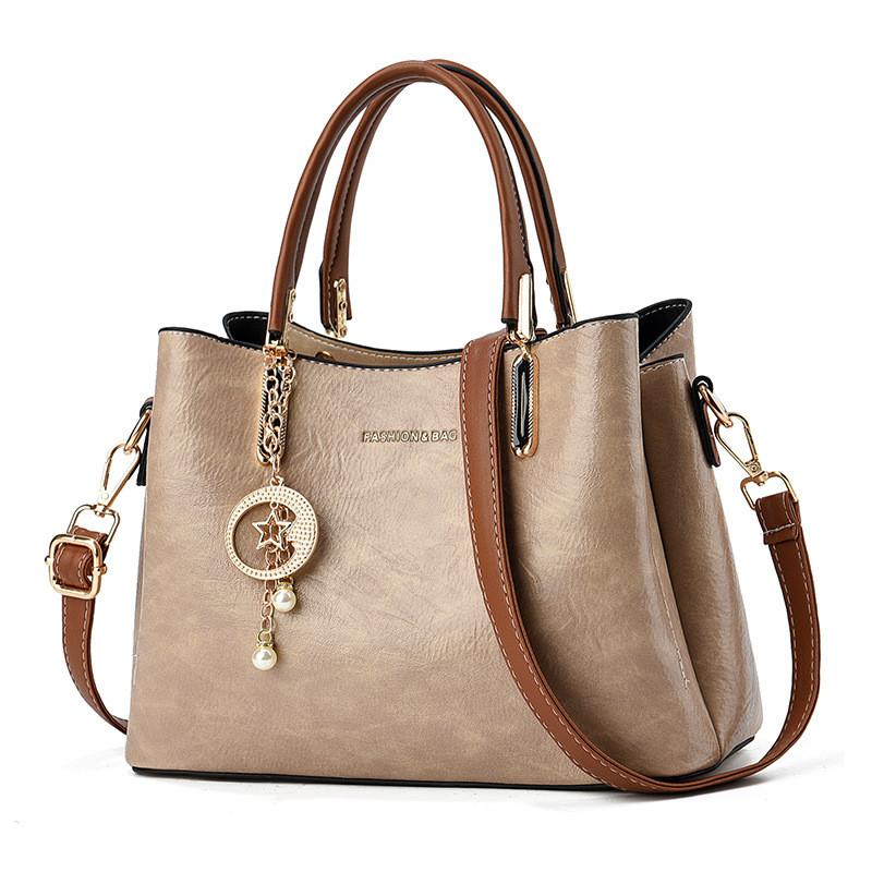 Elegant 2024 New Women's High Capacity Tote Bag Stylish Shoulder Bag For Moms In Khaki Burgundy Black Green And Mustard Yellow
