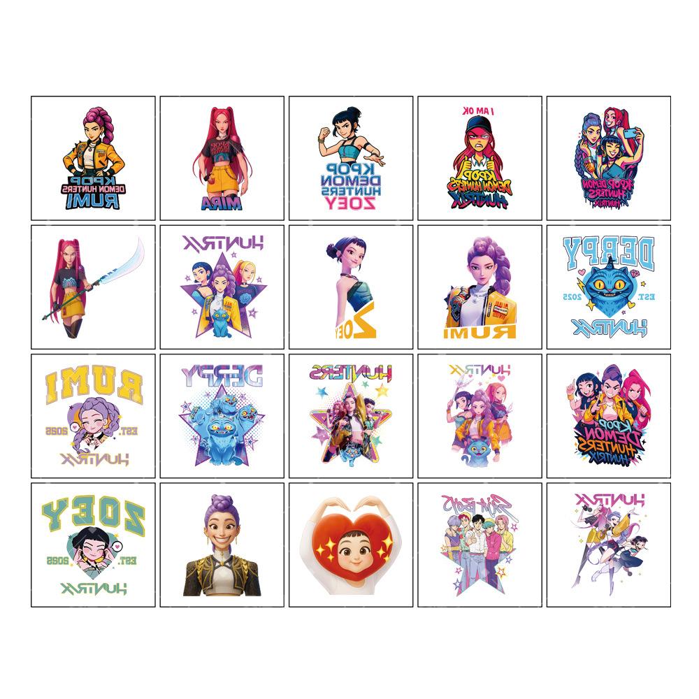 20PCS Rumi Kpop Temporary Tattoo Stickers Cute Cartoon Design Waterproof Funny Party Christmas Gift Ideas