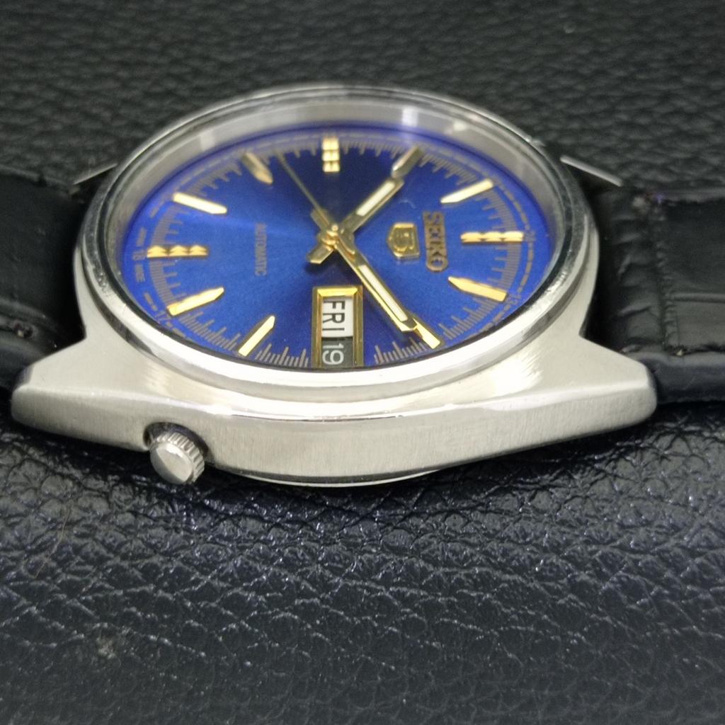 VINTAGE SEIKO 5 AUTOMATIC 6119C JAPAN MENS BLUE COLOR DIAL WATCH A500076-2 R151a-a500076