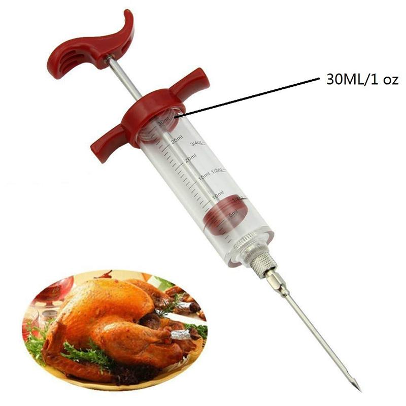 Stainless Steel Spice Syringe Marinade Injector Flavor Syringe Cooking Meat