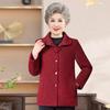 2026 Fashionable Spring/Autumn Short Jacket for Middle-Aged and Elderly Women, Stylish Lapel, Warm Grandma Jacket