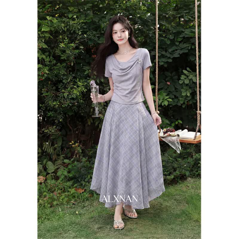 Lu Xiangnan Women s Purple Slim Fit Short-Sleeve T-Shirt S фиолетовый