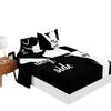 Four-Piece Mattress Digital Printing Mattress Protective Cover Bedding Black And White Letters