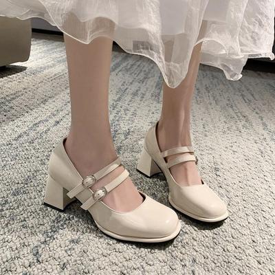 Women Mid Heels Marie Jane Lolita Shoes Brand Chunky Sandals Spring Summer New Trend Fashion Pumps Women Dress Party Shoes
