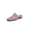 Fashion 2025 Summer Women Shoes Genuine Leather Square Toe Women Sandals Solid Modern Sandals for Women Chunky Heel Women's Mules Shoes