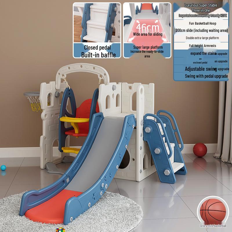 Extra Large Foldable Indoor Slide and Swing Set for Kids
