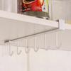 6 Hook Coffee Cup Mug Holder Black White Hooks Shelf Multifunction Kitchen Cabinet Sundries Organizer Storage Hanger