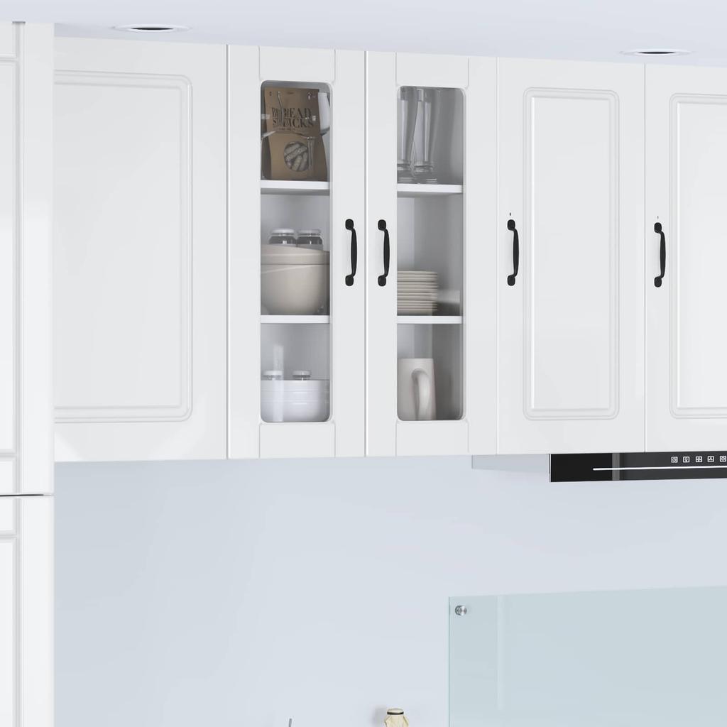 Porto Wall Mounted Glass Cabinet High Gloss White 60 x 31 x 80 cm