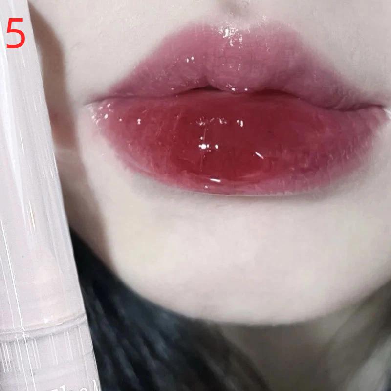 Water-Light Lip Glaze Mirror Glitter Lip Tint Long Lasting Moisturising Love Heart Shape Solid Lipstick Pen Lips Makeup Cosmetic