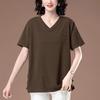 Women's Plus Size Loose Fit Solid Color Short Sleeve Summer Tee