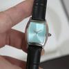 Stylish Women's Barrel-Shaped Quartz Wristwatch with Waterproof Leather Strap