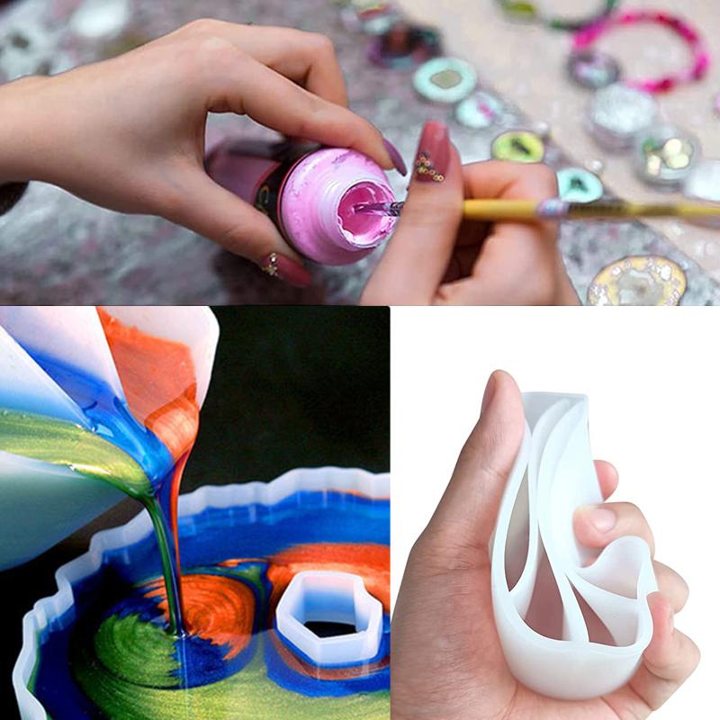 4 szt. Diy silikonowe kubki pomiarowe 2/3/4/5 komór Wielokrotnego użytku kubki do mieszania farb z mieszaniem rozdzielacza