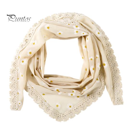 Kopftuch im Dreiecksstil mit Spitzenbesatz, Blumendruck, Damen-Stirnband, Damen-Make-up, Fotografie, Haar-Accessoires