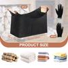 2Pcs Felt Firewood Basket with Gloves Foldable Large Capacity Firewood Wood Carrier Bag Household Toy Clothes Storage Basket
