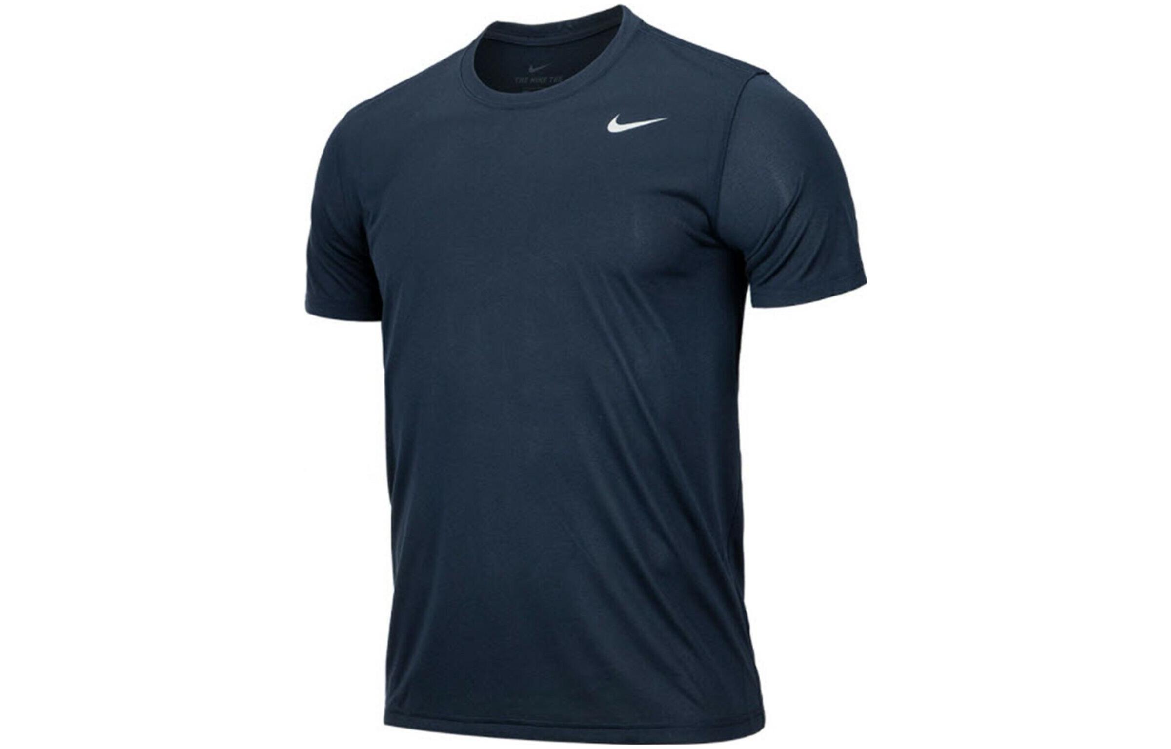Nike T Shirts Men s Blue Crew Neck Moderate Straight Fit 718834-451 M