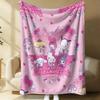 Pastel Blue Sanrio Cute Flannel Blanket Soft Warm Fluffy Throw Sofa Bed Cover Office Nap Shawl Lightweight Summer Blanket Gift