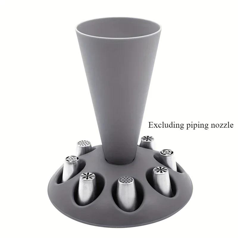 Piping Bag Nozzles Storage Rack Stand with 8 Slots Scalable Bracket Baking Accessories Holder Cake Decorating Pastry Bag Set