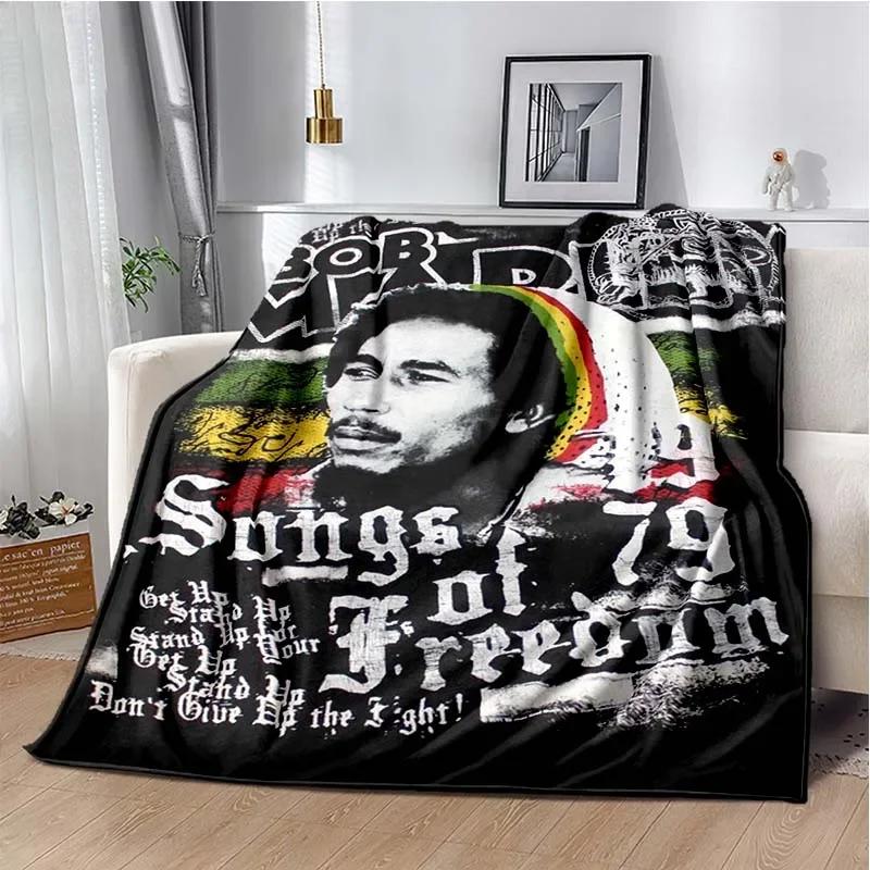 Bob Marley Music Throws Blanket for Kid Couch Sofa Travel Home Picnic Hiking Bed Beding Super Soft Flannel Blanket Birthday Gift