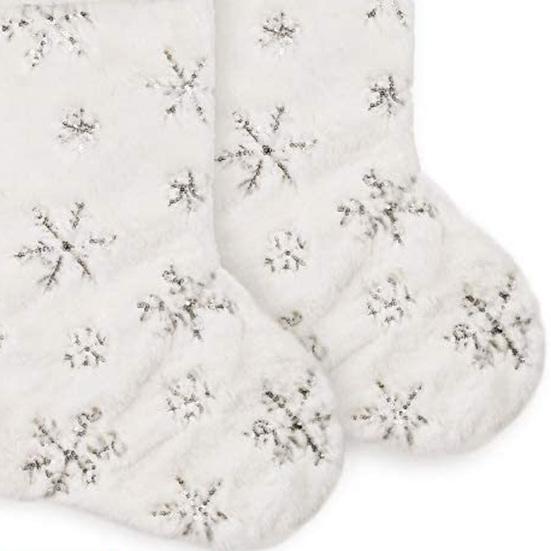 Weihnachtssocke, praktisches Schneeflocken-Muster, langlebiger Weihnachtsstrumpf, Weihnachtselement, Plüsch-Hängesocke, Geschenke, Socke für Weihnachten