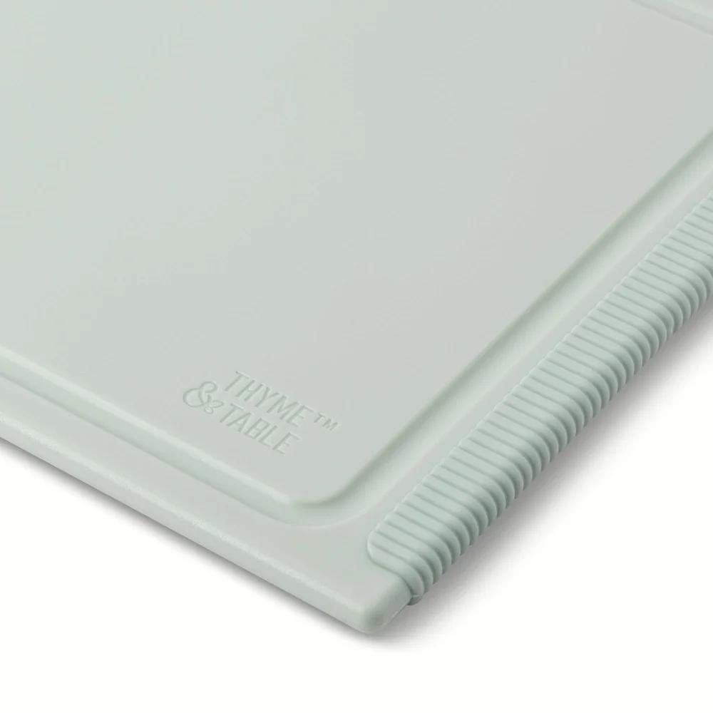 Medium Poly Cutting Board with Juice Well Non-Slip Edges Dual-Sided Design Blade-Friendly Durable Kitchen Prep Tool Rectangle