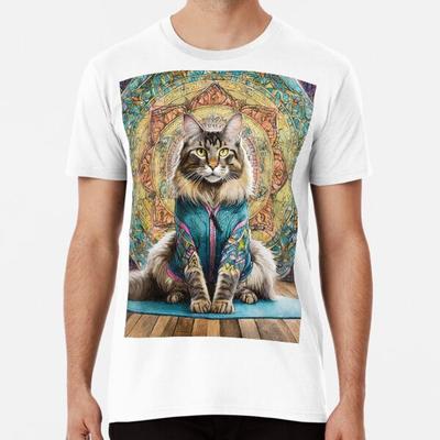 Namesta Zen Yoga Maine Coon Gatto T-Shirt S-5XL Migliore T-Shirt