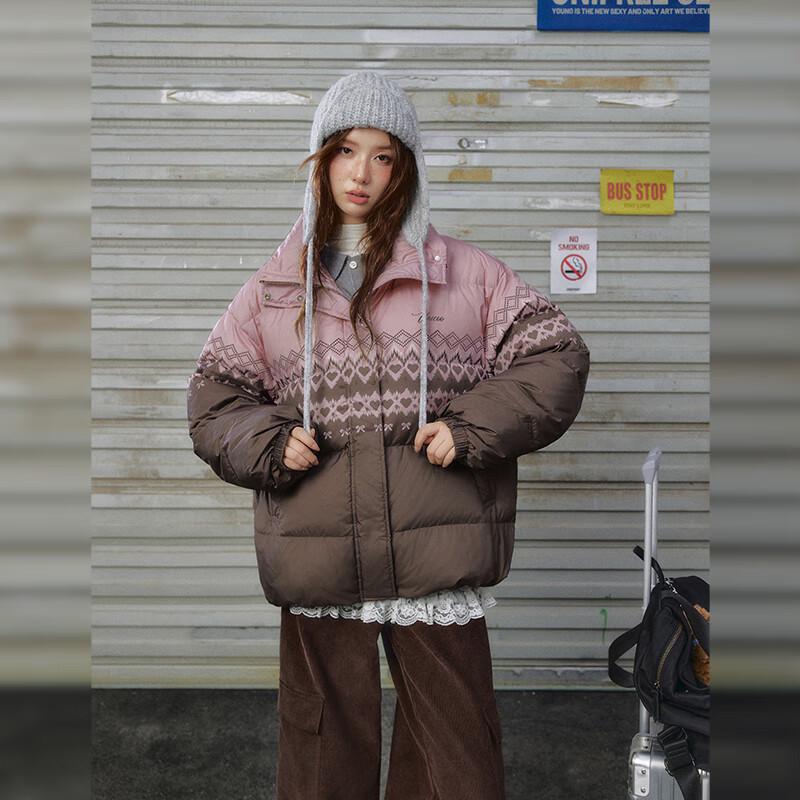 UNIFREE Fair Isle Retro Puffer Down Jacket