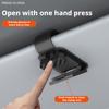 Car Sun Visor Glasses Holder Press Open 1Hand AntiScratch Compact Universal Fit Clip-On Organizer Carbon Fiber Black Beige Brown