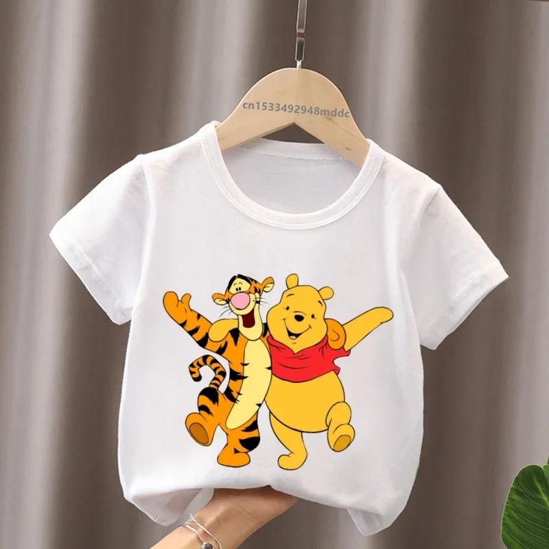Hot-selling Winnie the Pooh Cute Tigger Print Children s T-shirt Clothing Boys Short Sleeve Summer Children s Top 100