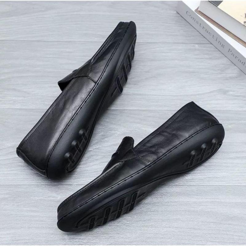 Lässige Lederschuhe Herren Sommer neu vielseitig Ein-Pedal weichsohlige Herren Doudou Lederschuhe faule Fahrschuhe Lederschuhe