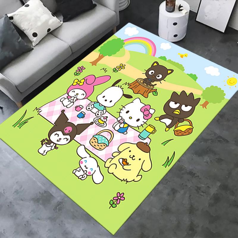 Office Rug Picnic, Characters Anti-Slip Rug, Machine Washable for Living Room, Bedroom, Office, Multiple Sizes, Bedroom Mat, Decorative Mat, Durable M