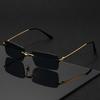 1PC, Rectangular Rimless Glasses, Small Frame Exquisite Style, Retro Elegant Glasses, Suitable for Men and Women