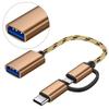 TYP C OTG Adapterkabel 2 in 1 USB Typ C zu USB Adapter für Android Handy U Disk Kartenleser Roségold