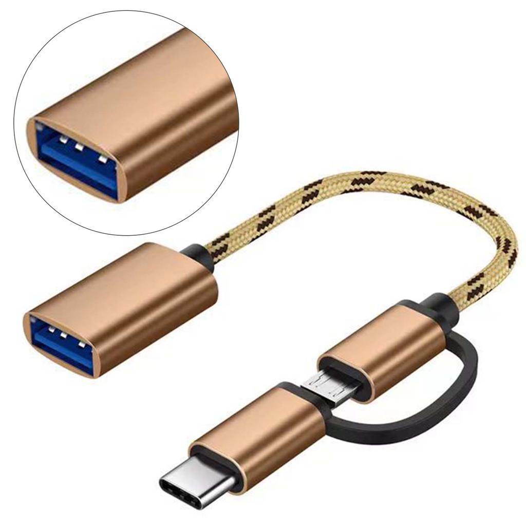 TYP C OTG Adapterkabel 2 in 1 USB Typ C zu USB Adapter für Android Handy U Disk Kartenleser Roségold