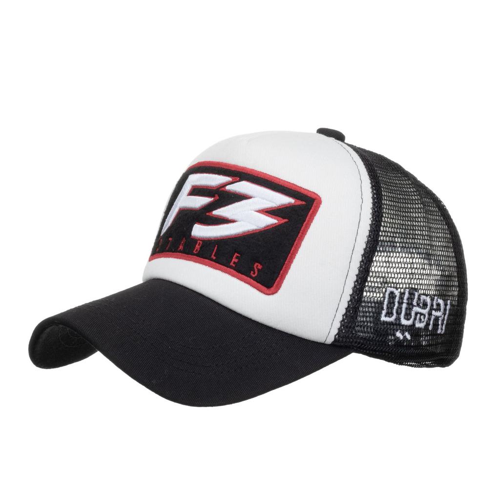 New boutique F embroidered baseball cap summer color matching mesh hat men's and women's outdoor leisure cap