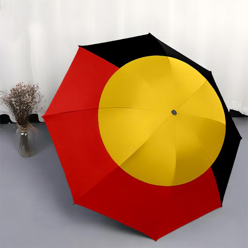 Aboriginal Flag, Indigenous Australia Automatic Opening and Closing, 8 rib Structure Portable Umbrella, Suitable for Men and Women in All Se