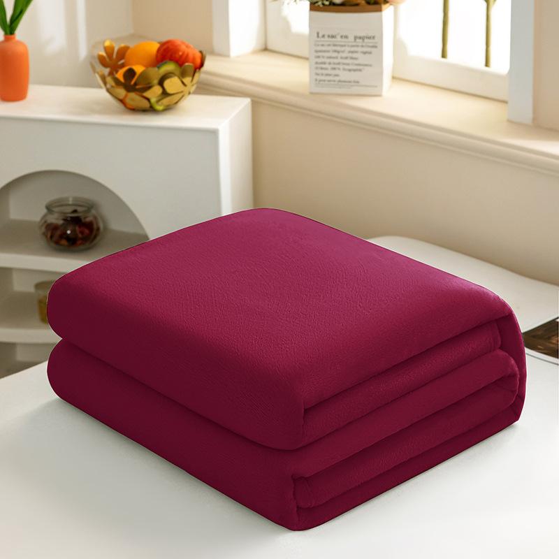 Solid-Color Flannel Blankets, Sofa Throws, Coral Fleece, Warm Bed Sheets, Nap Blankets